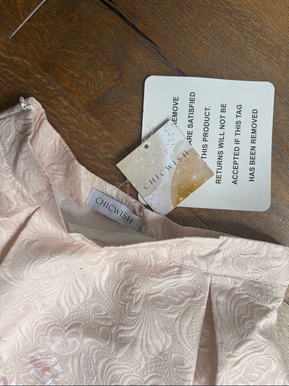 Chicwish Blush Pink Floral A-Line Midi Skirt - Picture 5 of 8
